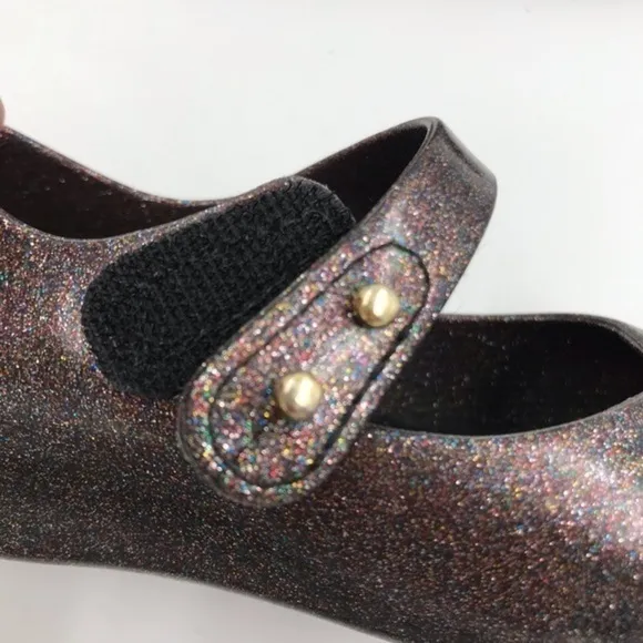 Mini Mellisa Multi Color Glitter Sparkle Mary Jane Shoes Size 7