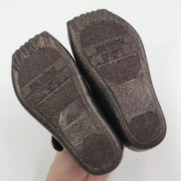 Mini Mellisa Multi Color Glitter Sparkle Mary Jane Shoes Size 7