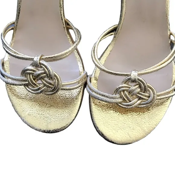 Minuit Sur Terre Gold Porto Heeled Sandals EU 39