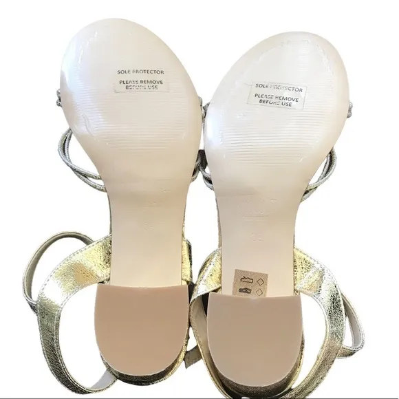 Minuit Sur Terre Gold Porto Heeled Sandals EU 39