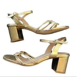 Minuit Sur Terre Gold Porto Heeled Sandals EU 39