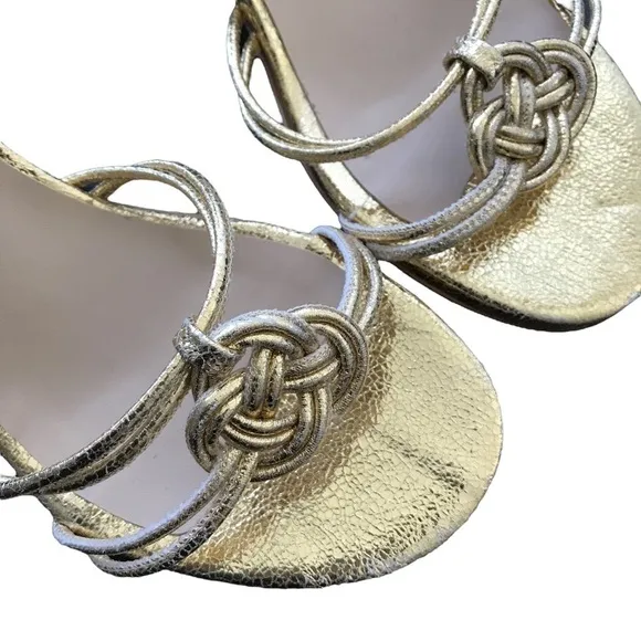 Minuit Sur Terre Gold Porto Heeled Sandals EU 39