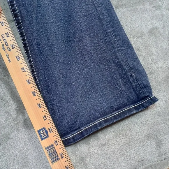 Miss Me Womens Boot Jeans Sz 30 Mid Rise Slim Boot Rhinestone Embellished Glam
