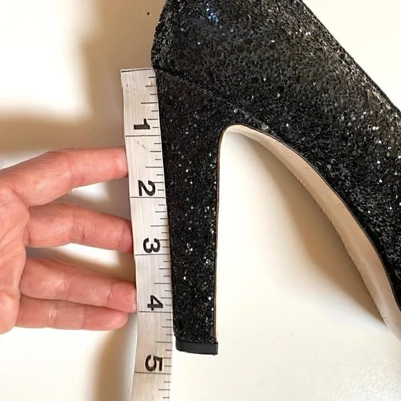 Miu Miu Black Glitter Closed Toe Platform Shoes size EU 38.5 US 8.5 Barbie