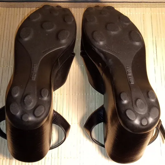 MIU MIU Black Women's Sandals Platforms EU Size 39.5