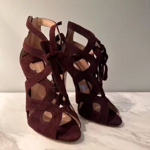 MIU MIU Suede purple caged gladiator heels/sandals/pumps Size 39