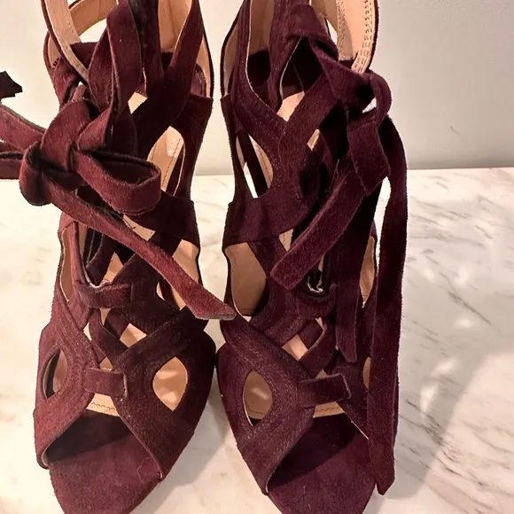 MIU MIU Suede purple caged gladiator heels/sandals/pumps Size 39