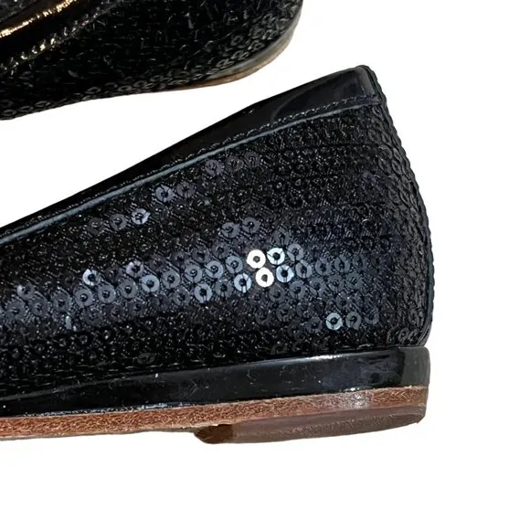 Monnalisa Italian Black Sparkly Flats Girls Sz 31 (13.5 US Equivalent)