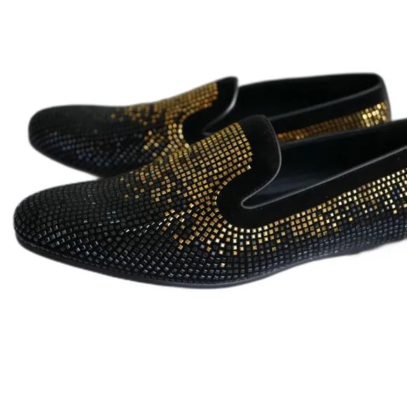Moretti Gold Label Avignon Black Gold Dress Shoes Size 13D