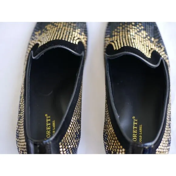Moretti Gold Label Avignon Black Gold Dress Shoes Size 13D