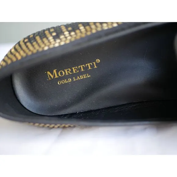 Moretti Gold Label Avignon Black Gold Dress Shoes Size 13D