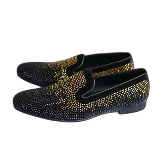 Moretti Gold Label Avignon Black Gold Dress Shoes Size 13D