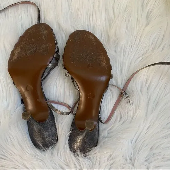 Moschino Cheap &amp; Chic Cutout Leather Sandals 6.5 EUR 37