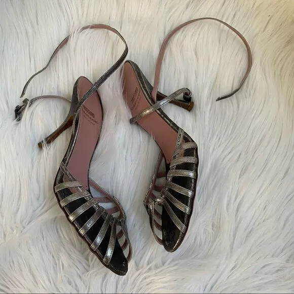 Moschino Cheap &amp; Chic Cutout Leather Sandals 6.5 EUR 37