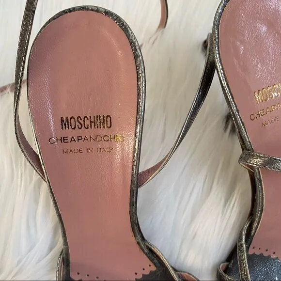 Moschino Cheap &amp; Chic Cutout Leather Sandals 6.5 EUR 37
