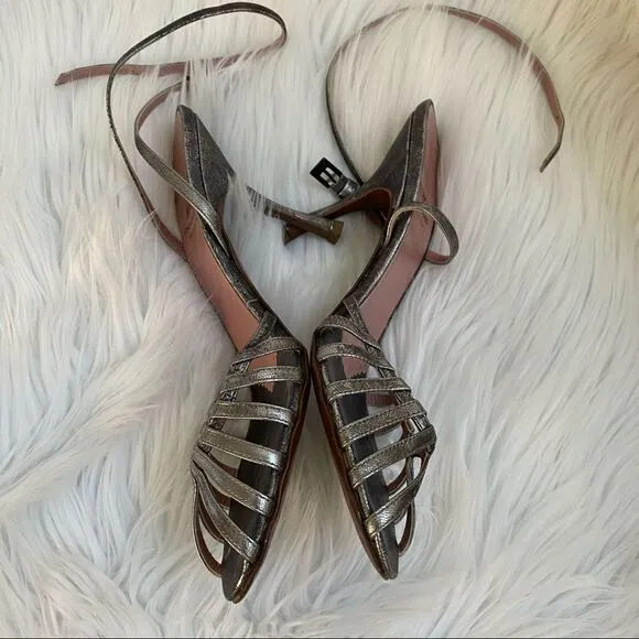 Moschino Cheap &amp; Chic Cutout Leather Sandals 6.5 EUR 37