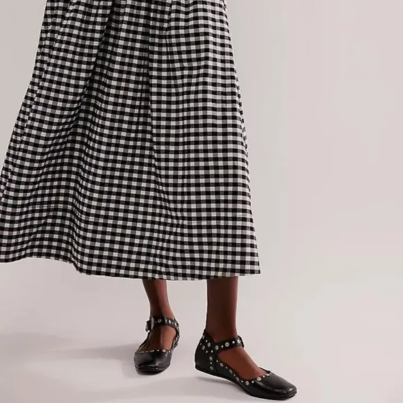 Mystic Studded Leather  Mary Jane Flats - NWOT