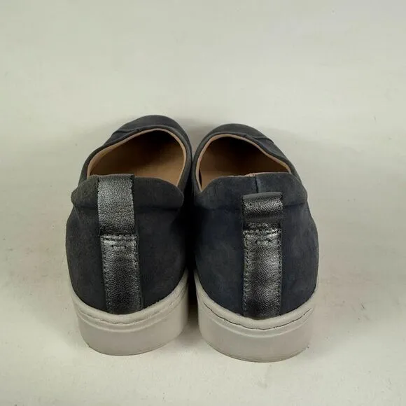 Naked Feet Regime Platform Flats Women's 8.5 Black Faux Leather Slip-On Comfort