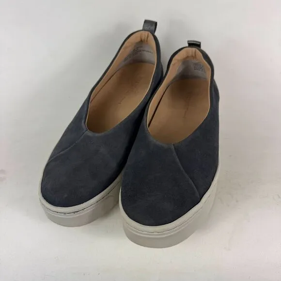 Naked Feet Regime Platform Flats Women's 8.5 Black Faux Leather Slip-On Comfort