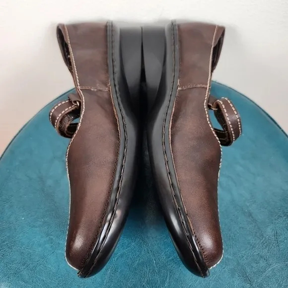 NAOT Women's Mary Janes Brown Leather Flats Shoes Size 42/L11