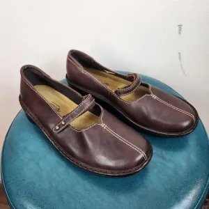 NAOT Women's Mary Janes Brown Leather Flats Shoes Size 42/L11
