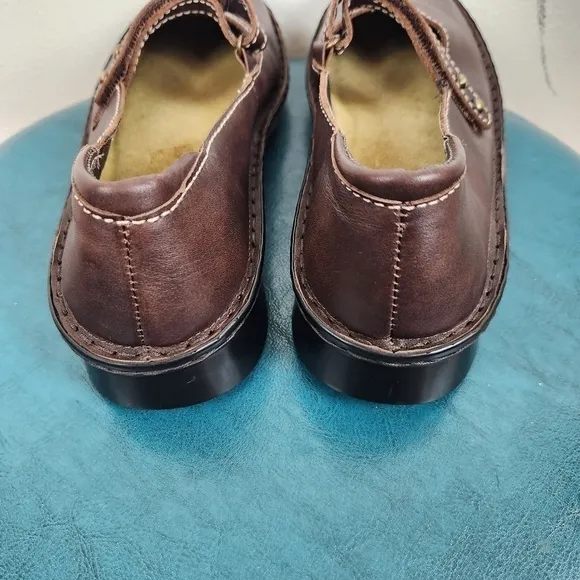 NAOT Women's Mary Janes Brown Leather Flats Shoes Size 42/L11