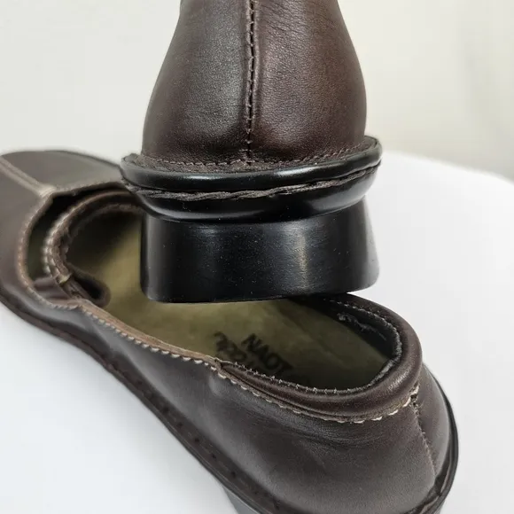 NAOT Women's Mary Janes Brown Leather Flats Shoes Size 42/L11