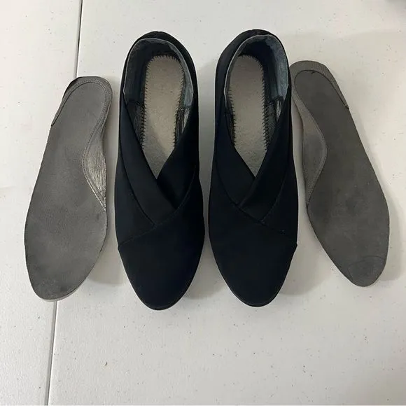 Naot Lucente Womens Size 38 US 7 Black Slip On Fabric Stretch Pumps Heels Shoes