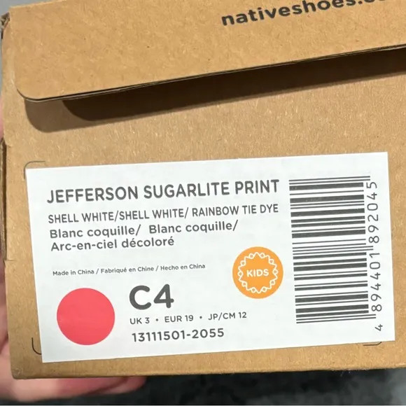 NATIVE SHOES JEFFERSON SUGARLITE TIE DYE PRINT