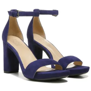 NATURALIZER Joy Womens Square Toe Dress Sandals In Haven Blue Suede