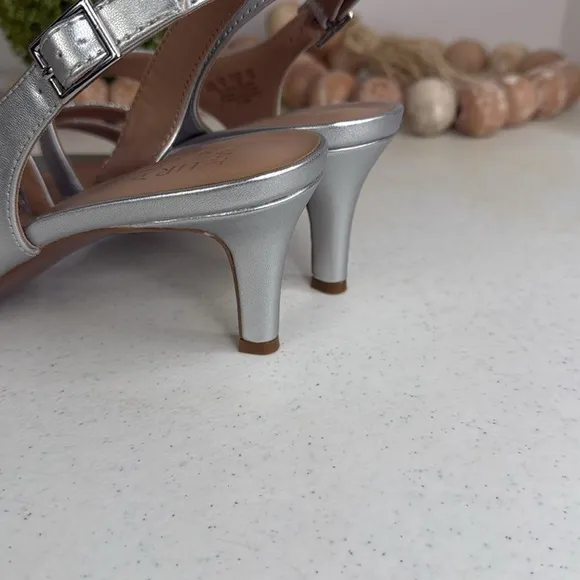 Naturalizer Taimi Heeled Sandals, Silver, Women's 8.5 M