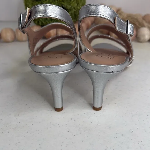 Naturalizer Taimi Heeled Sandals, Silver, Women's 8.5 M