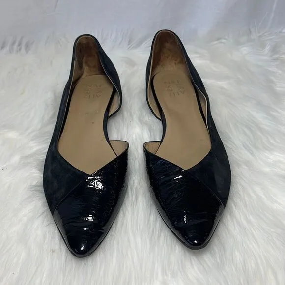 Naturalizer Hayden Black Leather/Suede D'Orsay Flats Sz 11
