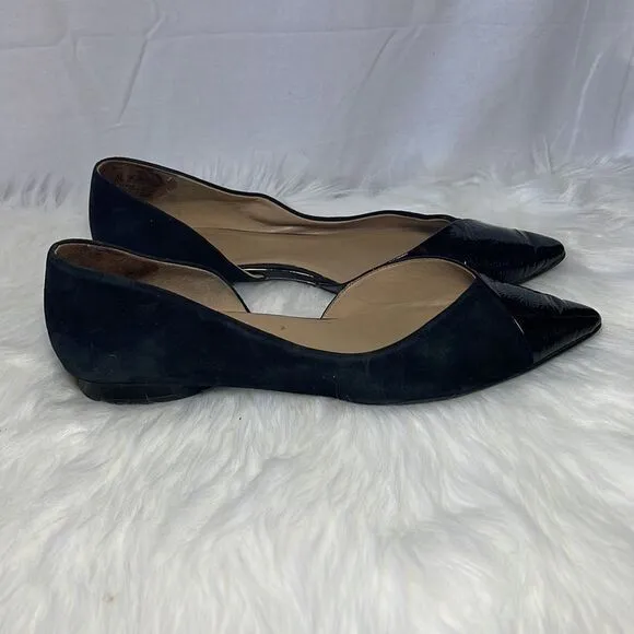 Naturalizer Hayden Black Leather/Suede D'Orsay Flats Sz 11