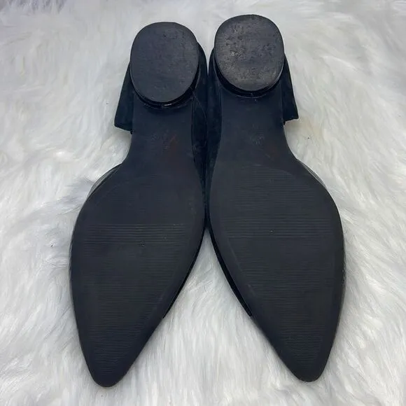 Naturalizer Hayden Black Leather/Suede D'Orsay Flats Sz 11