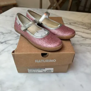 Naturino Pink and Silver Dress Shoes with Sparkle