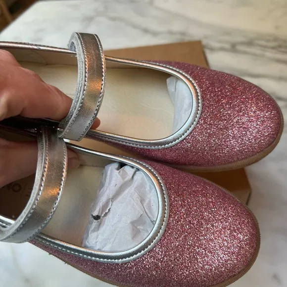 Naturino Pink and Silver Dress Shoes with Sparkle