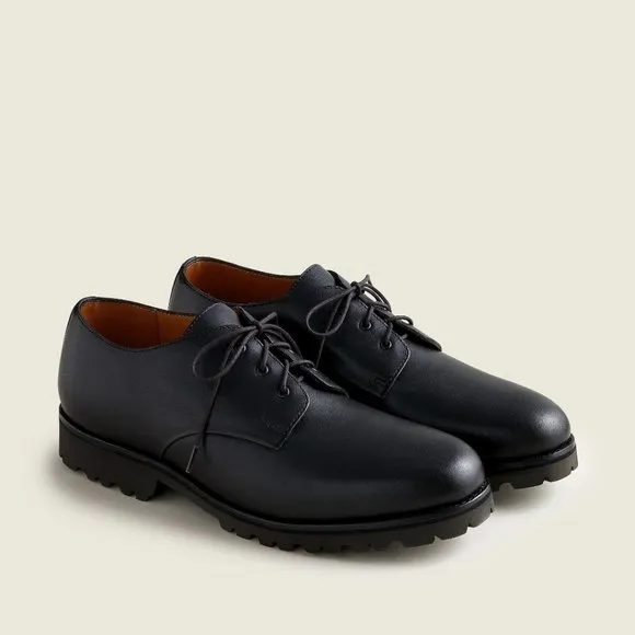 NEW $168 J Crew Camden Horween USA Leather Bluchers Black Dress Shoes All Sizes