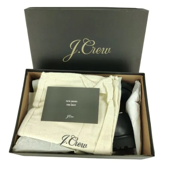 NEW $168 J Crew Camden Horween USA Leather Bluchers Black Dress Shoes All Sizes