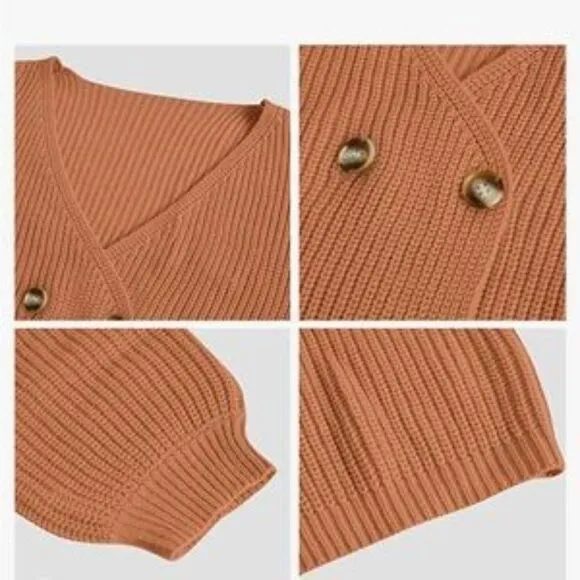 New 2pcs Deep V Neck Knit Sweater Skirt Sets