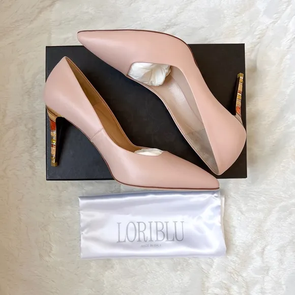 NEW | $595 Loriblu Pink Jasmine Body Pump MG8201 Colorblock Accent High Heel 40