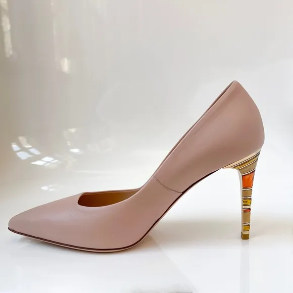 NEW | $595 Loriblu Pink Jasmine Body Pump MG8201 Colorblock Accent High Heel 40