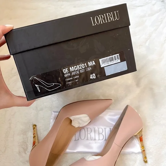 NEW | $595 Loriblu Pink Jasmine Body Pump MG8201 Colorblock Accent High Heel 40