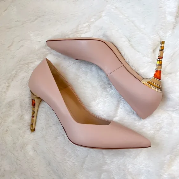 NEW | $595 Loriblu Pink Jasmine Body Pump MG8201 Colorblock Accent High Heel 40
