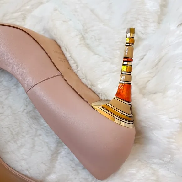 NEW | $595 Loriblu Pink Jasmine Body Pump MG8201 Colorblock Accent High Heel 40
