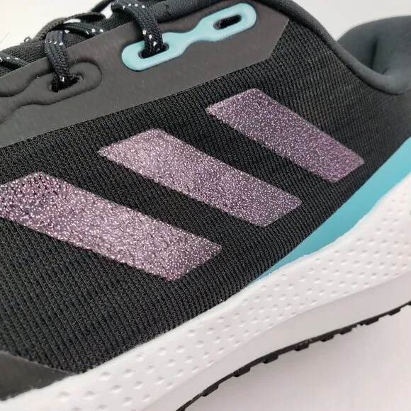 NEW Adidas EQ21 Run Girls Size 7Y Womens Sz 8 Black Pink Blue Sneaker Shoes