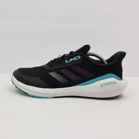 NEW Adidas EQ21 Run Girls Size 7Y Womens Sz 8 Black Pink Blue Sneaker Shoes