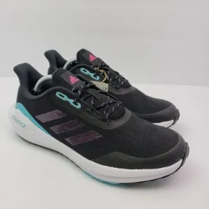 NEW Adidas EQ21 Run Girls Size 7Y Womens Sz 8 Black Pink Blue Sneaker Shoes