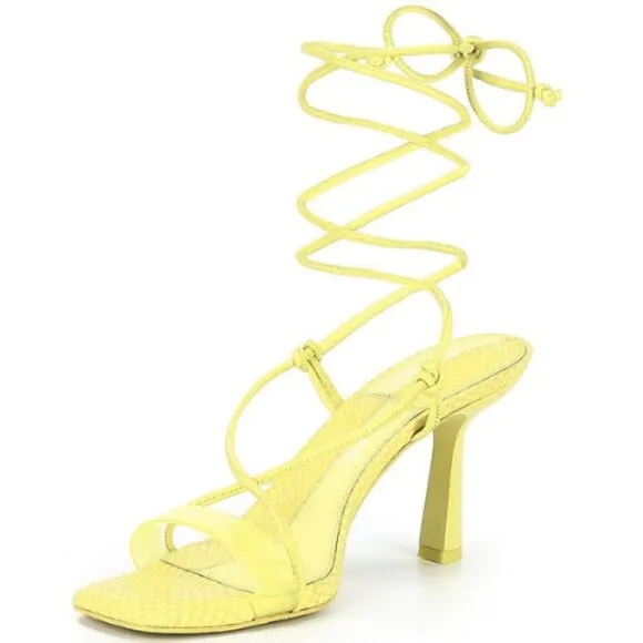 NEW Antonio Melani Barden Ankle Tie Lace-Up Dress Heeled Sandals in Glow…