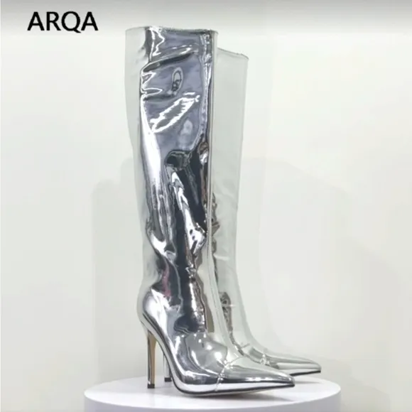 New Arqa  Metallic  High Boots Stiletto